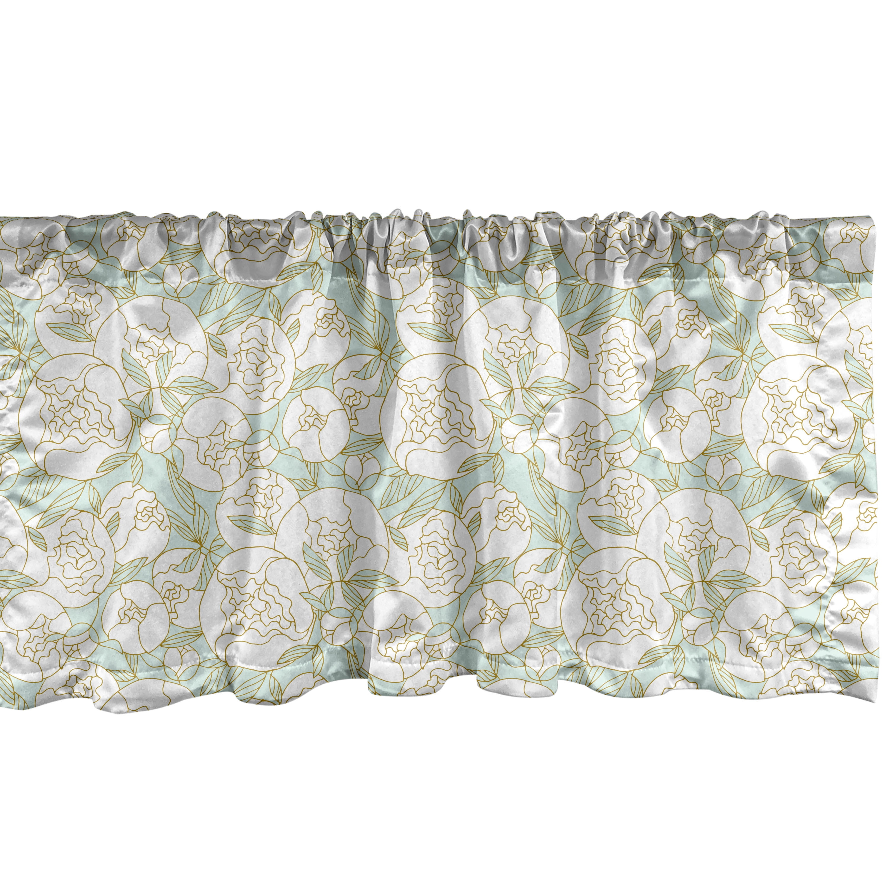 Botanical Window Valance, Classic Look Pattern of Abstract Peony ...