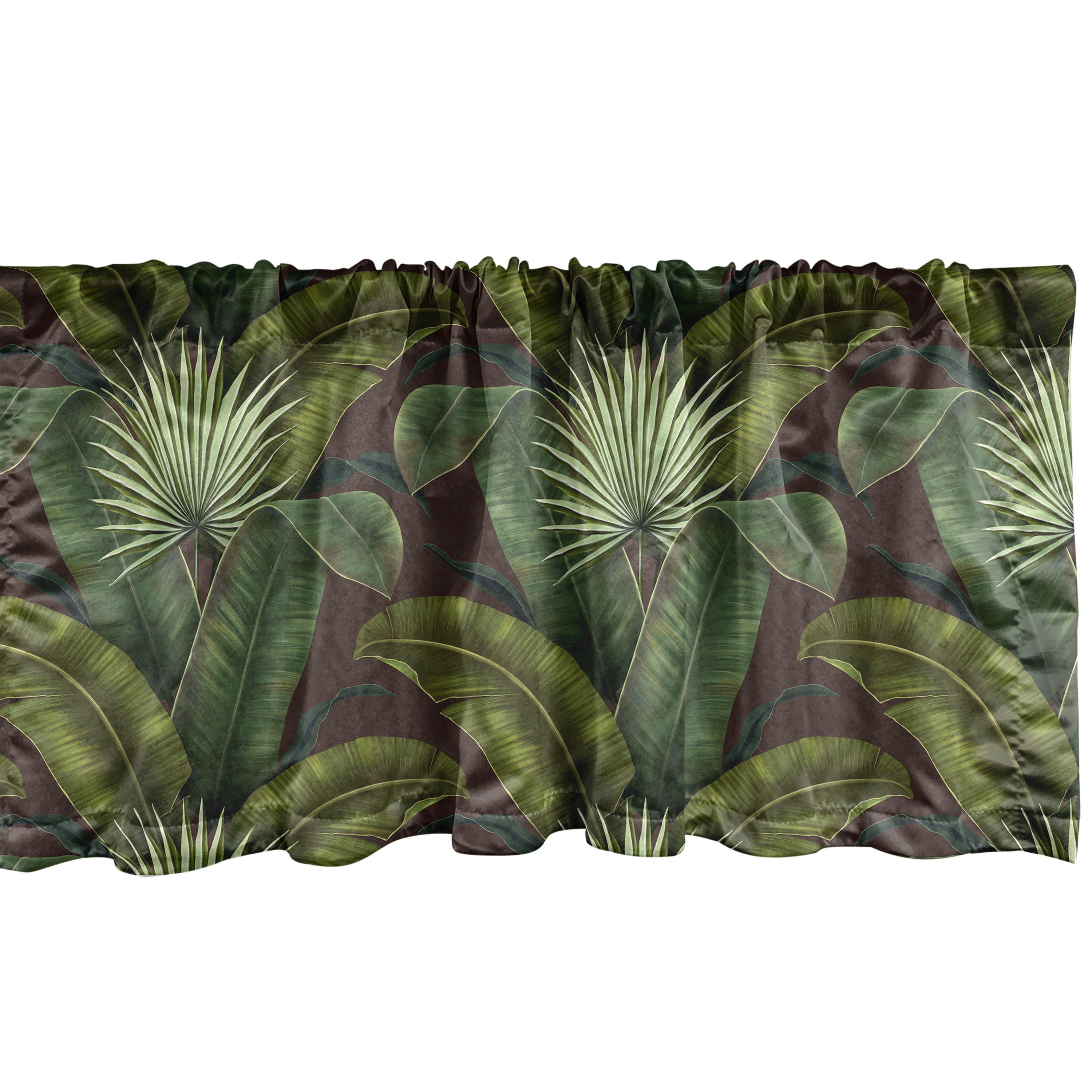 Botanical Window Valance, Leaves of the Tropical Jungle Orderly ...