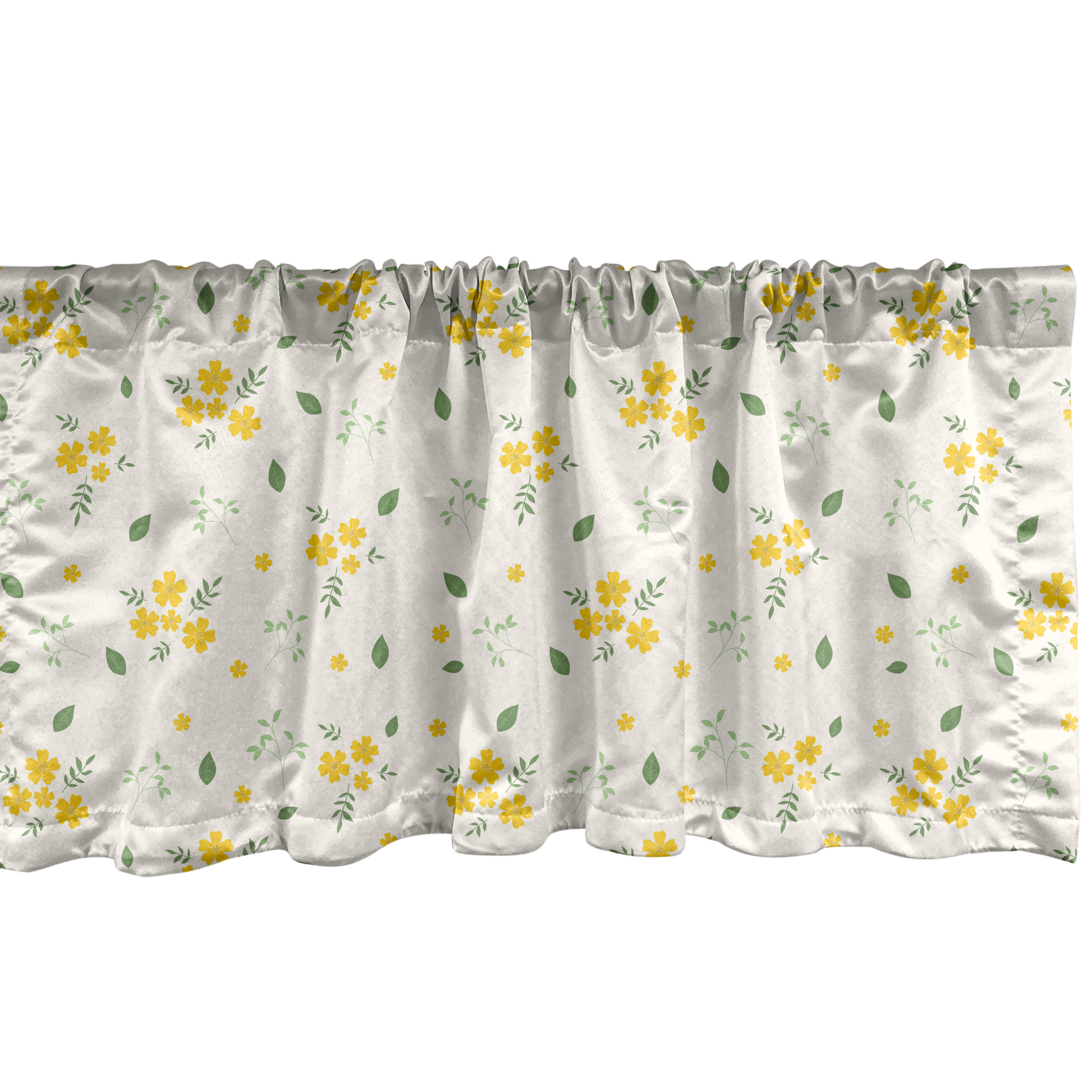 Botanical Window Valance Pack of 2, Daisy Petals Flowering Gardening