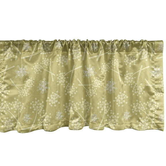 Ambesonne Botanical Valance Pack of 2, Retro Flowers and Herbs, 54"X12", Khaki Pale Yellow