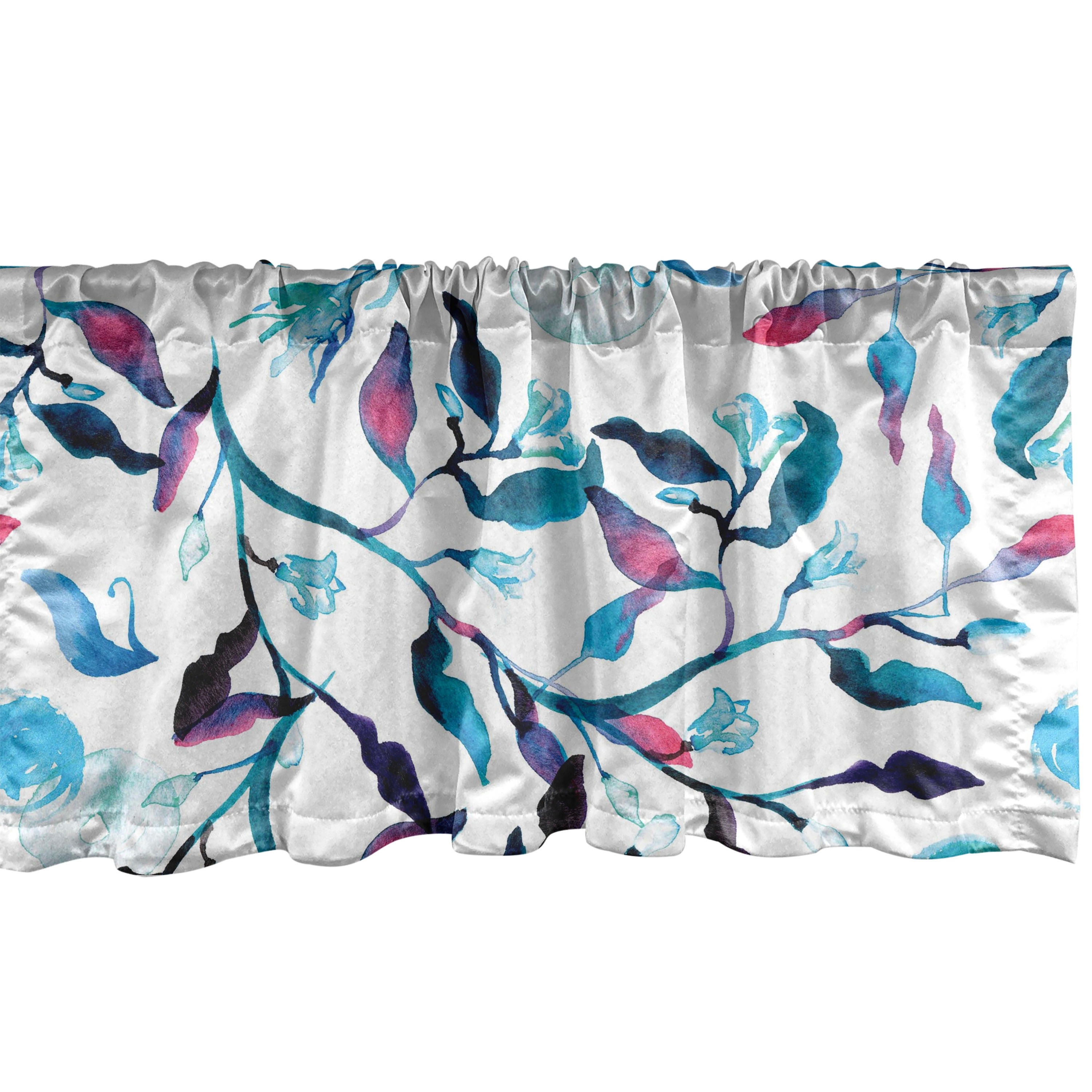 Botanical Window Valance, Repeating Abstract Branches and Leaves ...