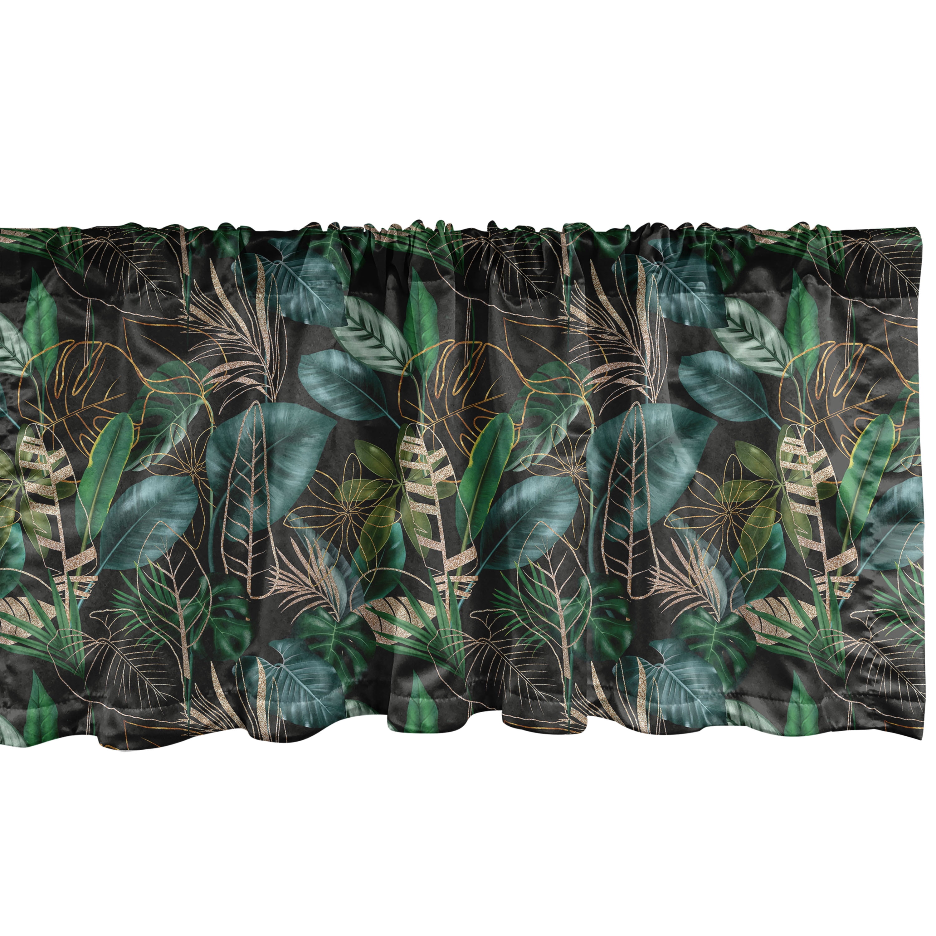 Botanical Window Valance, Wild Nature Themed Jungle Leaves Tropical ...