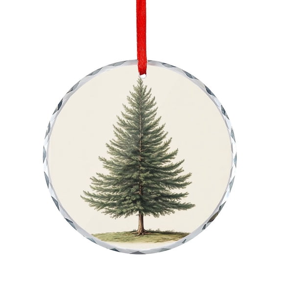 Botanical Winter Christmas Tree Ornament Xmas Tree Glass Round Ornaments for Xmas Tree