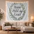 thumbnail image 1 of Botanical Wreath with Text on Off-White Background, Calming Rustic for Home Decor Enthusiasts, Framed Wall Art, Birthday Gift, Tapestry Wall Hanging for Bedroom and Living Room, 1 of 7