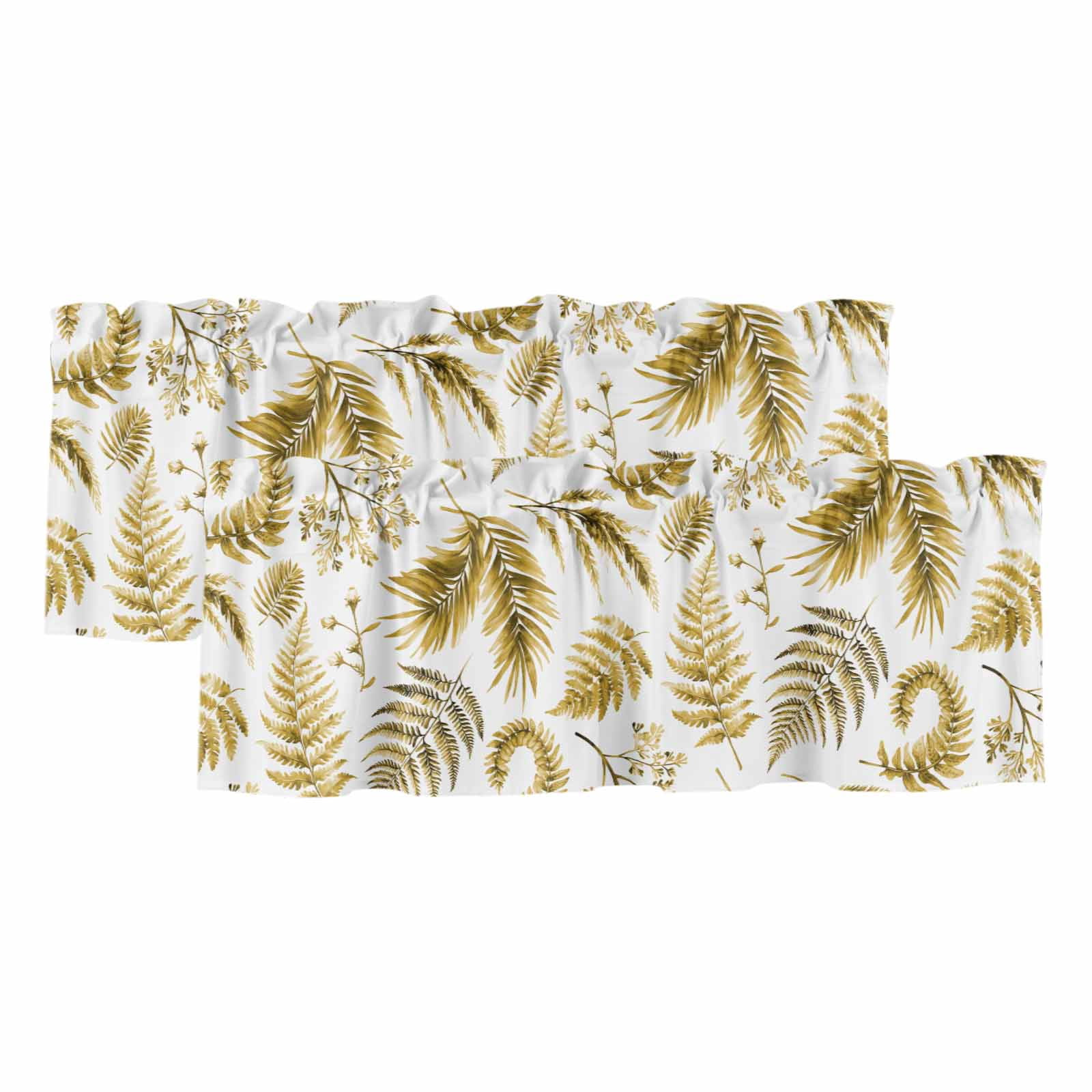 Botanical Yellow Curtain Valances for Windows, Kitchen Valance Window ...