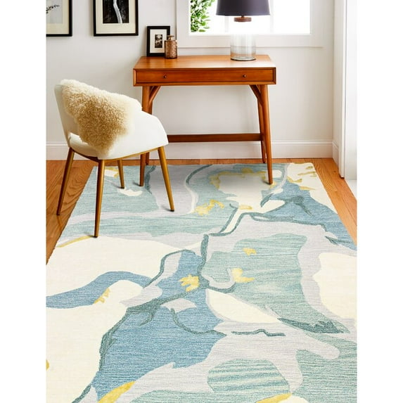 Botanical style Tufted woolen Rug made with 100% wool