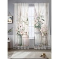 thumbnail image 1 of Botanicals Flower Sheer Curtains for Living Room Bedroom Retro Farm Floral Rustic Wood Grain Sheer Curtains 108 Inch Long 2 Panels Set Light Filtering Curtain Window Treatments Drapes for Dining Room, 1 of 6