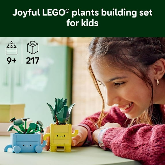 Botanicals Happy Plants Building Set for Kids Ages 9+ - Desk or Shelf Decor - Birthday Gift Idea