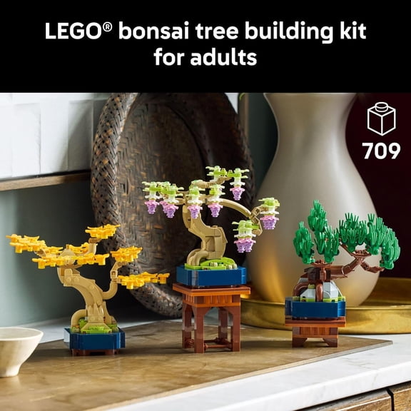Botanicals Mini Bonsai Trees Building Set - Artificial Bonsai Tree Building Blocks for Adults, Ages 18+ - Gift for Valentines Day for Him - Home and Office Decor for Men and Women - 10373