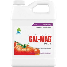 Botanicare Cal-Mag Plus, A Calcium, Magnesium, And Iron Plant Supplement, Corrects Common Plant Deficiencies, Add To Water Or Use As A Spray, 2-0-0 NPK, 1Quart