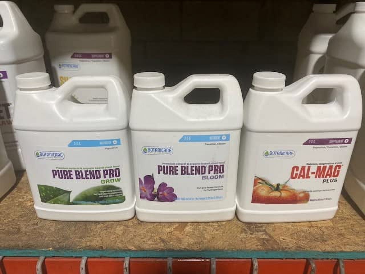 Botanicare Pure Blend Pro Bloom 1 qt, Pure Blend Pro Grow 1 qt, Cal-Mag Plus 1 qt