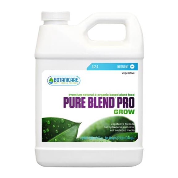 Botanicare Pure Blend Pro Grow Terpene Enhancing Base Nutrient Vegetative Formula, 1-Quart