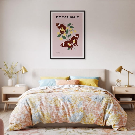 Botanique Butterfly Wall Art Vintage Plant And Insect French Botanical Decor Nature Lovers Or Calm Interiors Design1 Unframed Paper Print