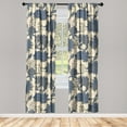 thumbnail image 1 of Botany Art Window Curtains, Vintage Design Chamomile Silhouettes with Leaves Simple Boho Print, Lightweight Decor 2-Panel Set with Rod Pocket, Pair of - 28"x95", Champagne Dark Lavender, by Ambesonne, 1 of 3