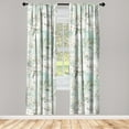 thumbnail image 1 of Botany Feels Window Curtains, Bohemian Atmosphere with Flowers Vintage and Leafy Pattern Chill Aura, Lightweight Decor 2-Panel Set with Rod Pocket, Pair of - 28"x95", Eggshell Mint Green, by Ambesonne, 1 of 3