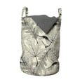thumbnail image 1 of Botany Laundry Bag, Detailed Skeleton of Leaves Autumnal Romantic Pattern, Hamper Basket with Handles Drawstring Closure for Laundromats, 13" x 19", Ivory Taupe Grey, by Ambesonne, 1 of 4