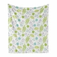 thumbnail image 1 of Botany Soft Flannel Fleece Throw Blanket, Botanical Elements Leaves Blossoms Flowers on Plain Backdrop Pattern, Cozy Plush for Indoor and Outdoor Use, 50" x 60", Seafoam Baby Pink, by Ambesonne, 1 of 6