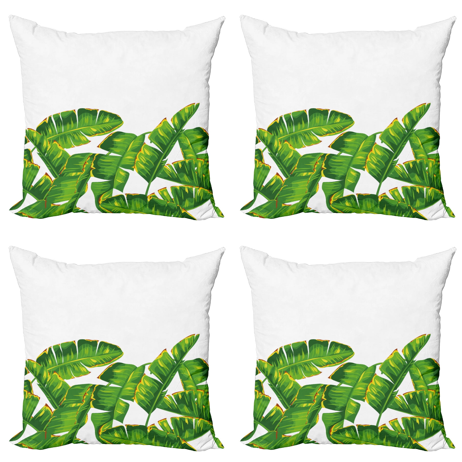 Botany Throw Pillow Cushion Case Pack of 4, Vibrant Tropical Climate