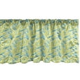 thumbnail image 1 of Botany Window Valance, Rhythmic Retro Vivid Green Leaves Art Botanical, Curtain Valance for Kitchen Bedroom Decor with Rod Pocket, 54" X 12", Green Turquoise, by Ambesonne, 1 of 3