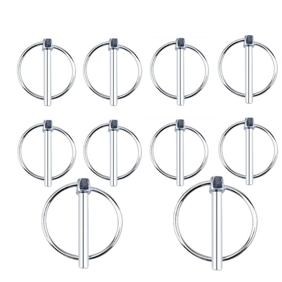 Botattraeck 10 Pcs M6 Linch Pin Lynch Pins Fasteners Safety Pins Lock Linch Pin with Ring Lock Pins Dia 6mm Carbon Steel Trailer Lock Pin for Various locking devices