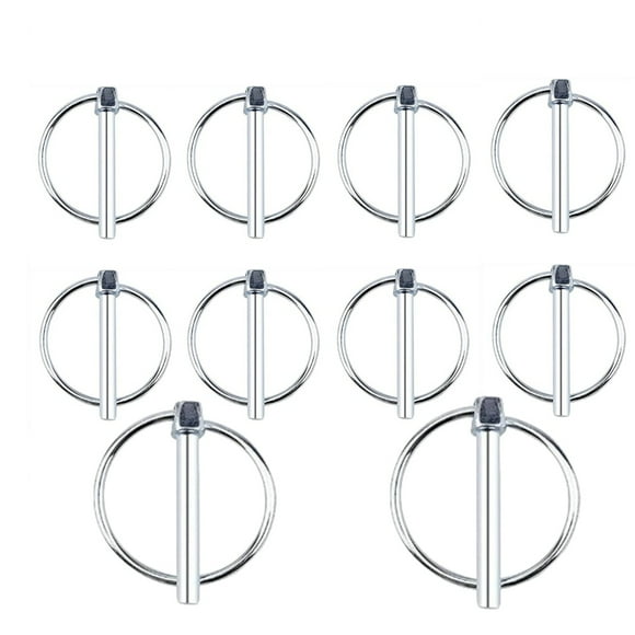 Botattraeck 10 Pcs M6 Linch Pin Lynch Pins Fasteners Safety Pins Lock Linch Pin with Ring Lock Pins Dia 6mm Carbon Steel Trailer Lock Pin for Various locking devices