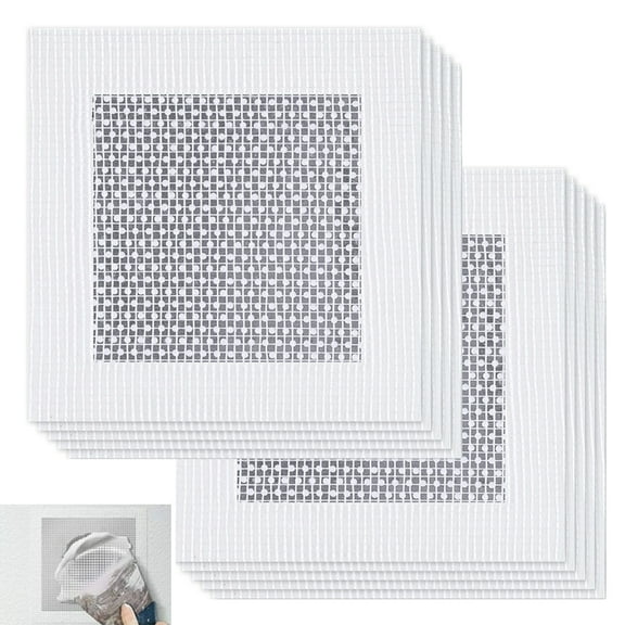 Botattraeck 10 Pcs Premium Aluminum Drywall Repair Kit, Easy-Apply Self-Adhesive Wall Patch for Quick Fixes on Holes and Cracks in Ceilings & Walls