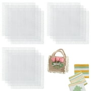 Botattraeck 15 Pcs Plastic Mesh Canvas Sheet Square Cross Stitch Plastic Meshes Blank Rug Hooking Mesh Canvas Mat for DIY Crafts Embroidery Knit