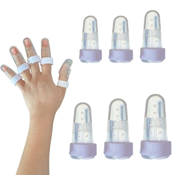 Botattraeck 6 Pcs Plastic Finger Support Protector Finger Splint Mallet Trigger Finger Splint Finger Support Protector for Adjustable Finger Immobilizer(6 different sizes for adults and children)