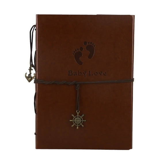 Botattraeck Photo Album Scrapbook 30 Sheets/60 Pages Premium Black Paper Memory Book Vintage DIY Leather Cover Photo Book for Kids Graduation Wedding Anniversary Birthday Gifts