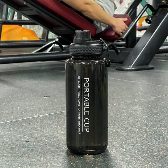 Botella de agua deportiva a prueba de fugas con asa, ideal para gimnasio, yoga y fitness.