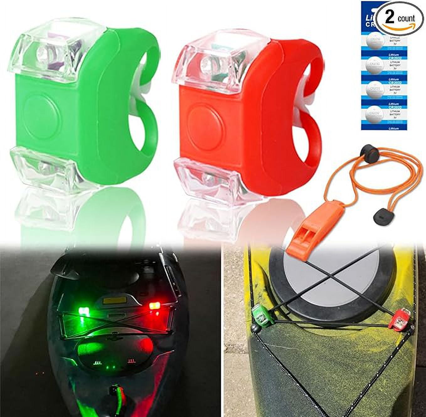 Botepon Battery Operated Kayak Navigation Lights, Marine Led Boat