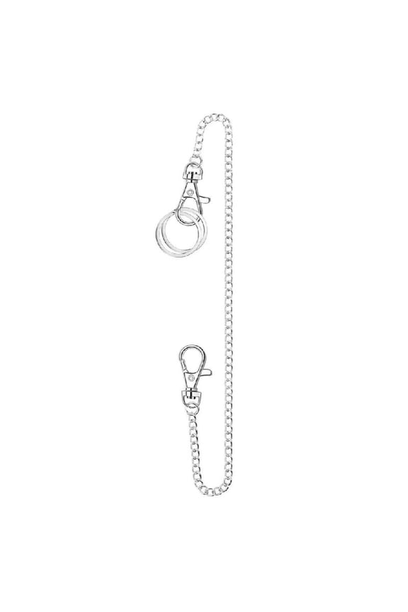 Both Ends Lobster Buckle Chain Belt Wallet Chain Pants Chain Pocket Chain with Keyring for Pants Belt Jeans Wallet-Key