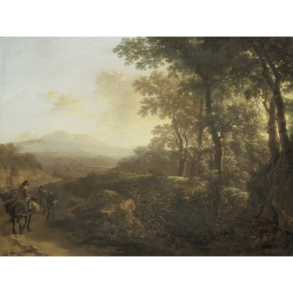 Both Italian Landscape With Mule Driver Extra Large XL Wall Art Poster Print
