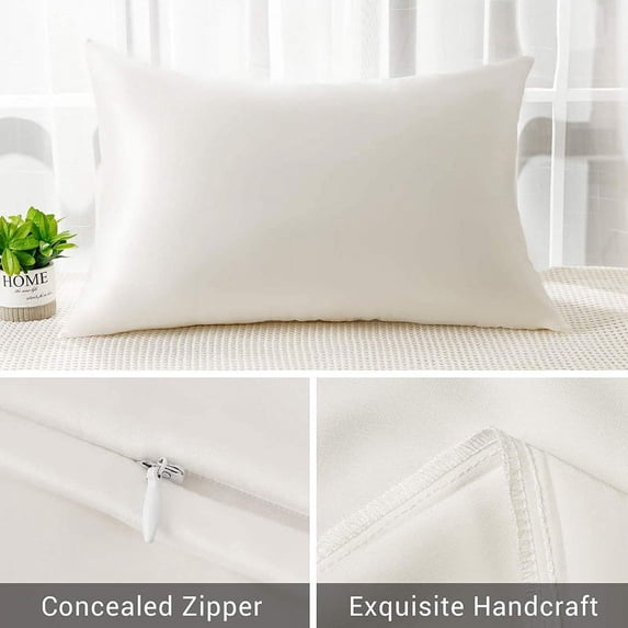 Both Sides Natural Pure Silk Pillowcase White