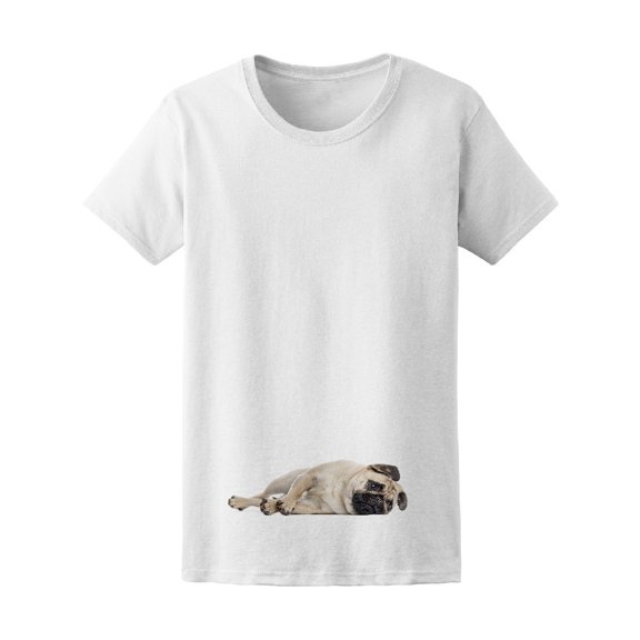 Bothered Pug Lying Down T-Shirt Men -Image by Shutterstock, Male Small