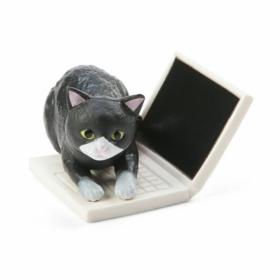 Bothering White Socked Cat Mini Figure
