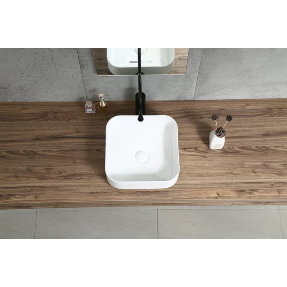 Bothwa Home Modern Bathroom Vessel Sink – Stylish Above-Counter White Porcelain Sink, Durable Ceramic, Easy Top-Mount Installation