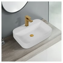 Bothwa Home Countertop Wash Basin - White Ceramic Vessel Sink, Rectangular, CUPC Certified, Modern Bathroom Sink for Small & Large Spaces
