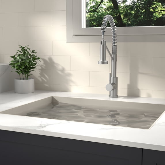 Bothwa Home KF-YQ603-BN 10 - Inch Silen Kitchen Faucet in Brushed Nickel