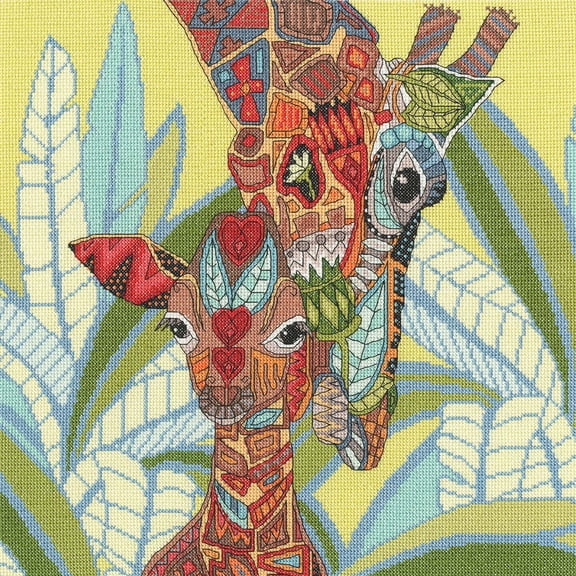 Bothy Threads Jeweled Giraffes Counted Cross-Stitch Kit