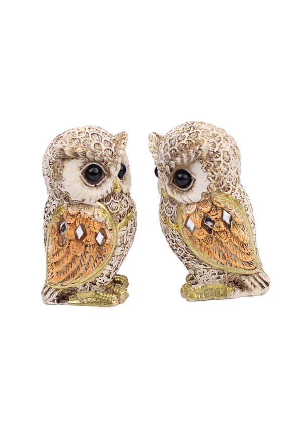 2 Pieces Owl Statue Desktop Decoration Crafts Decorative Creative Cute Figurine