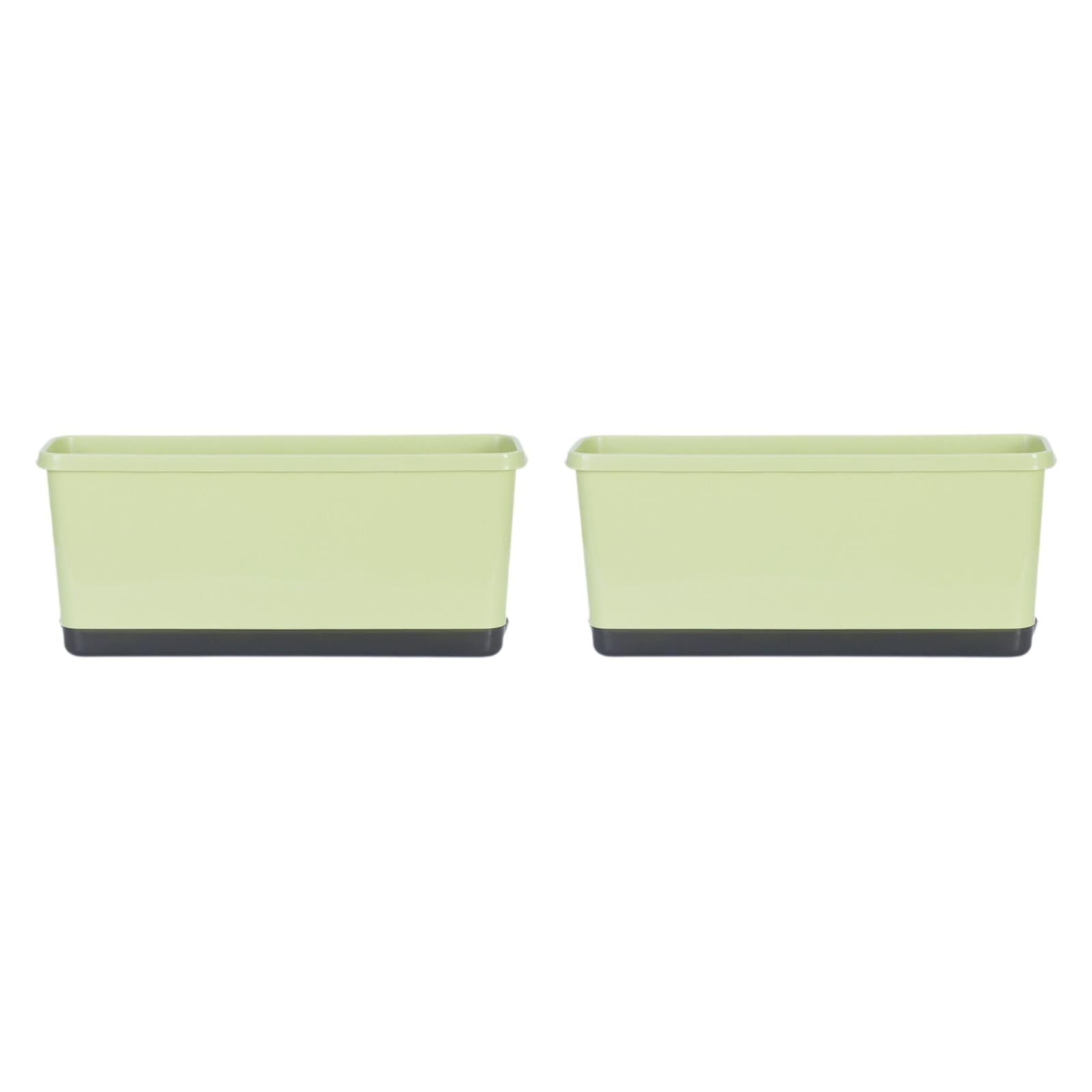 Bothyi 2 Pieces Window Box Planter Flower Pot Accessories Versatile with Drainage Holes Light Green