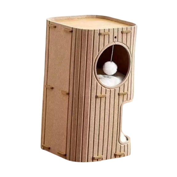 Bothyi 2 Storey Cat Bed Cave Cat House Easy to Assembly Scratch Resistant Hut Enclosed Bed Covered Tunnel Condo for Resting Sleeping Camel
