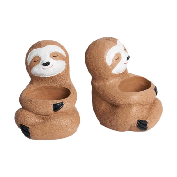 Bothyi 2Pcs Animal Planters Flowerpots Windowsill Bonsai Pots Gift Sloth Plant Pots