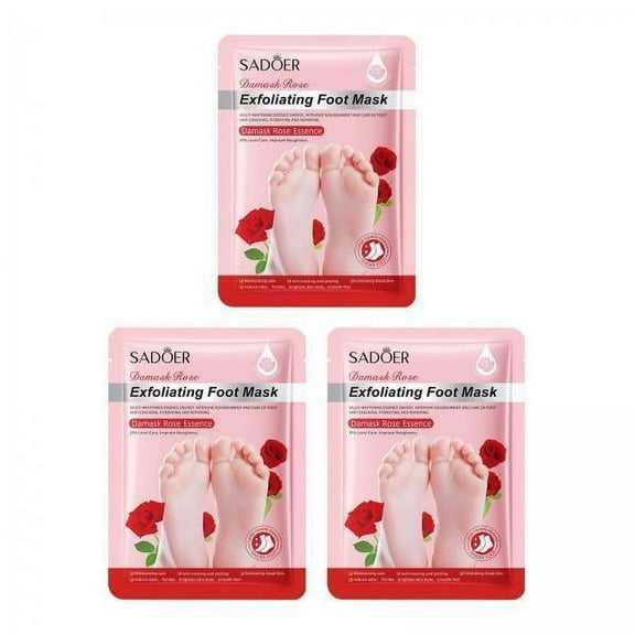 Bothyi 2x3 Pieces Foot Peel Refreshing for Dry Foot for Women Men Gift Foot Care Rose