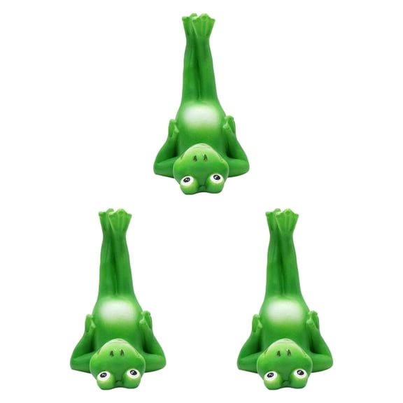 Bothyi 3 Pieces Frog Miniature Figurines Pot Feet Resin Creative Tabletop Ornaments for Indoor Outdoor Patio Porch Garden