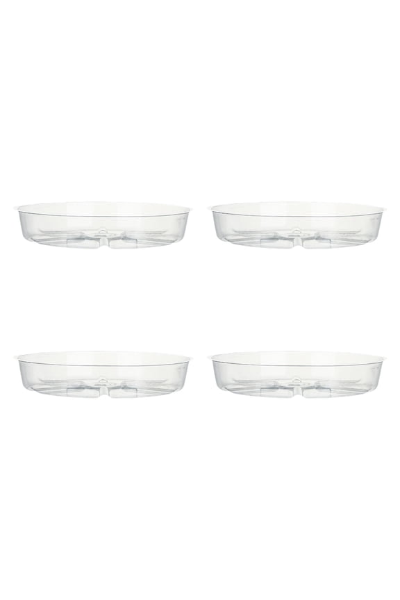 4 Pieces Clear Plant Saucers Balcony Flower Pot Saucers Garden Outdoor Flowerpot 8inch