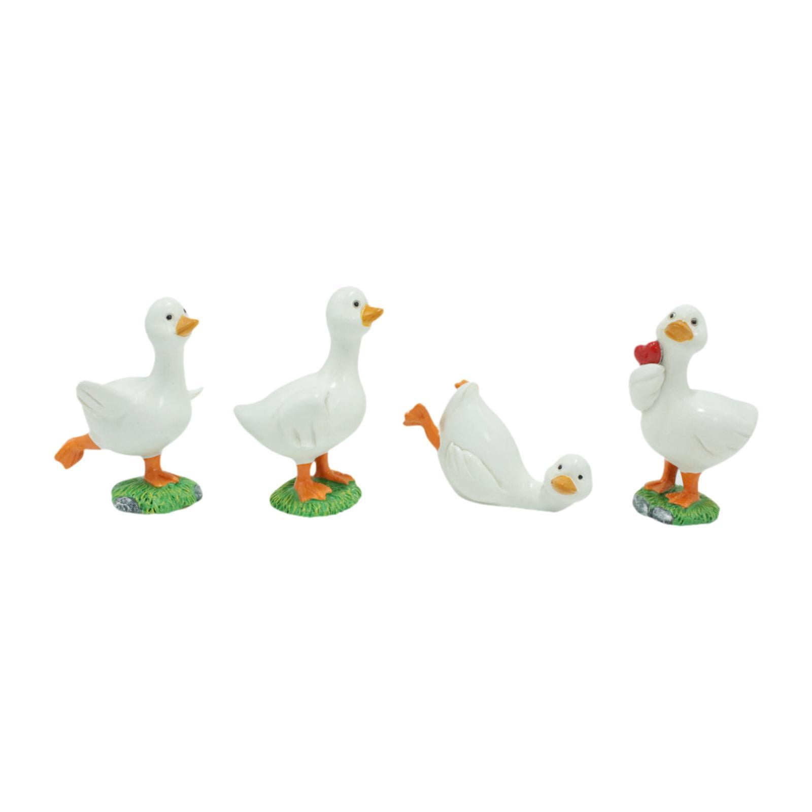 Bothyi 4Pcs Duck Garden Statues Animal Sculptures Outside Gift Funny Cafe Lawn Ornament