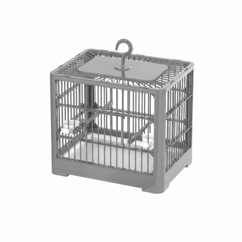 Bothyi Bird Cage for Small Parrots Easy Cleaning Pull Out Tray Secure Indoor Aviary ABS Gray