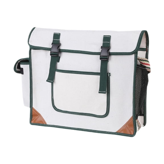 Bothyi Canvas Crossbody Tool Bag Equipment Bag Multifunction Wearproof Heavy Duty Cross White